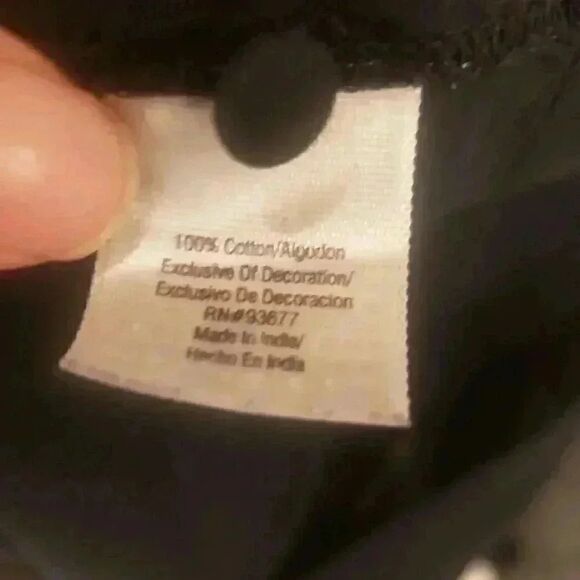 ANA Women's Black Cotton Tunic/Peasant Top - Picture 7 of 10